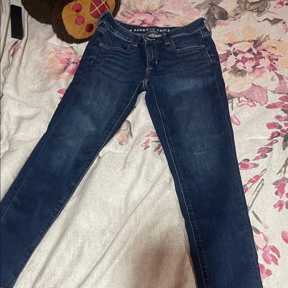 American Eagle Outfitters Women's Dark Blue Skinny Jeans